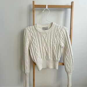 Urban Outfitters White cropped chunky cotton sweater